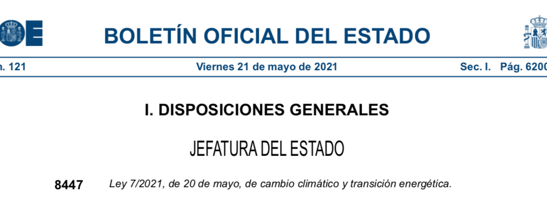 Se aprueba la Nueva Ley de Cambio Climático en España